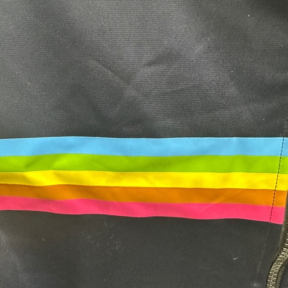Polaroid Classic Factory Jacket Full Zip Navy Rainbow Stripe Track Jacket Size S - Picture 5 of 9